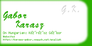 gabor karasz business card